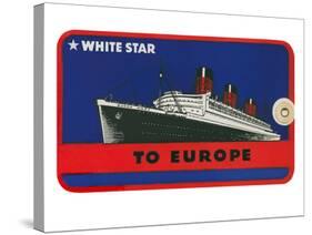 White Star to Europe Queen Mary Ocean Liner Luggage Tag-null-Stretched Canvas