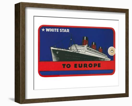 White Star to Europe Queen Mary Ocean Liner Luggage Tag-null-Framed Art Print