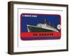 White Star to Europe Queen Mary Ocean Liner Luggage Tag-null-Framed Art Print