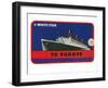 White Star to Europe Queen Mary Ocean Liner Luggage Tag-null-Framed Art Print