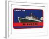 White Star to Europe Queen Mary Ocean Liner Luggage Tag-null-Framed Art Print