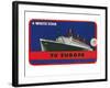 White Star to Europe Queen Mary Ocean Liner Luggage Tag-null-Framed Art Print