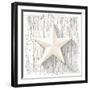 White Star with 3D Effect on White Wood, Christmas Motive, Vector Illustration, Eps 10 with Transpa-Anikakodydkova-Framed Art Print