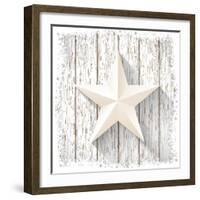 White Star with 3D Effect on White Wood, Christmas Motive, Vector Illustration, Eps 10 with Transpa-Anikakodydkova-Framed Premium Giclee Print