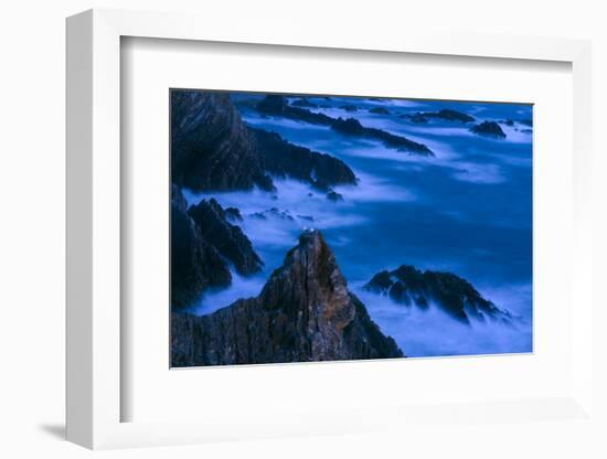 White Stork (Ciconia Ciconia) Pair at Nest on Coastal Rock Formation, Cabo Sard?o, Portugal-Quinta-Framed Photographic Print