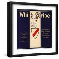 White Stripe Brand - Fillmore, California - Citrus Crate Label-Lantern Press-Framed Art Print