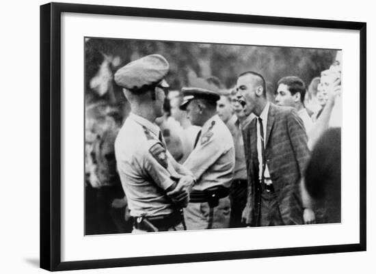 White Student Shouts Insults at United States Marshals in School Integration. 1962-null-Framed Photo