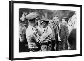 White Student Shouts Insults at United States Marshals in School Integration. 1962-null-Framed Photo