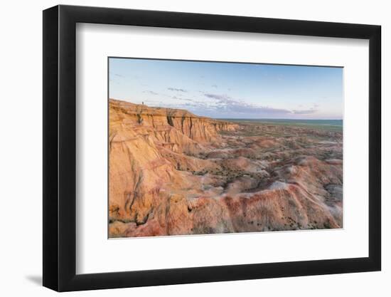 White Stupa in the morning light, Ulziit, Middle Gobi province, Mongolia, Central Asia, Asia-Francesco Vaninetti-Framed Photographic Print