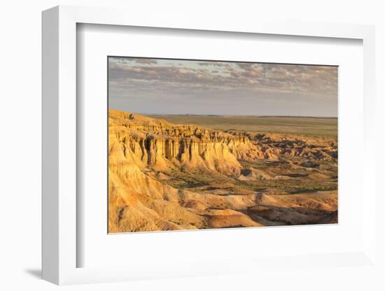 White Stupa in the morning light, Ulziit, Middle Gobi province, Mongolia, Central Asia, Asia-Francesco Vaninetti-Framed Photographic Print