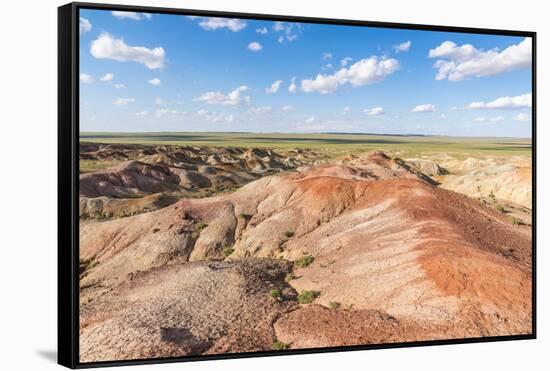 White Stupa sedimentary rock formations, Ulziit, Middle Gobi province, Mongolia, Central Asia, Asia-Francesco Vaninetti-Framed Stretched Canvas