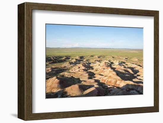 White Stupa sedimentary rock formations, Ulziit, Middle Gobi province, Mongolia, Central Asia, Asia-Francesco Vaninetti-Framed Photographic Print