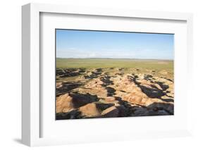 White Stupa sedimentary rock formations, Ulziit, Middle Gobi province, Mongolia, Central Asia, Asia-Francesco Vaninetti-Framed Photographic Print