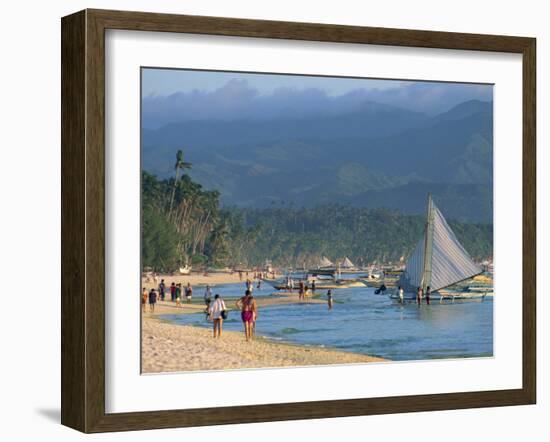 White Sun Beach, at the Resort of Boracay Island, Off Panay, the Philippines, Southeast Asia-Alain Evrard-Framed Photographic Print