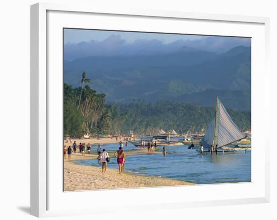 White Sun Beach, at the Resort of Boracay Island, Off Panay, the Philippines, Southeast Asia-Alain Evrard-Framed Photographic Print