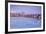 White swans on the Vltava River and the historical Charles Bridge at sunrise, UNESCO World Heritage-Roberto Moiola-Framed Photographic Print