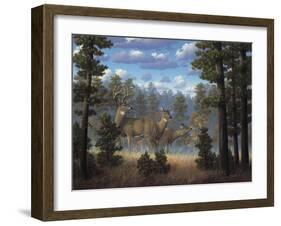 White Tail Family-R.W. Hedge-Framed Giclee Print