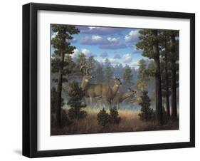 White Tail Family-R.W. Hedge-Framed Giclee Print