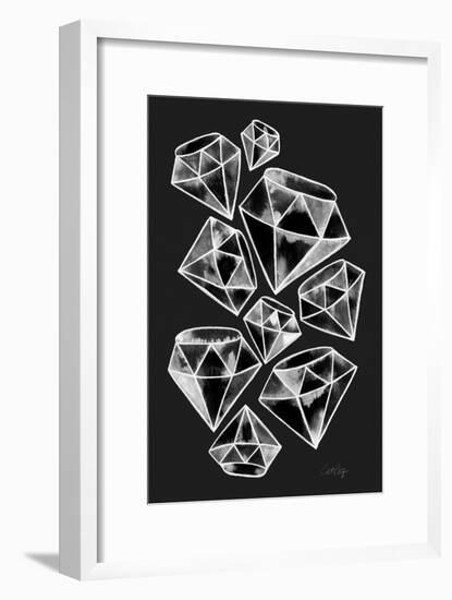 White Tattoo Diamonds-Cat Coquillette-Framed Art Print