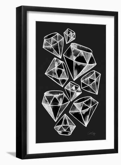 White Tattoo Diamonds-Cat Coquillette-Framed Art Print