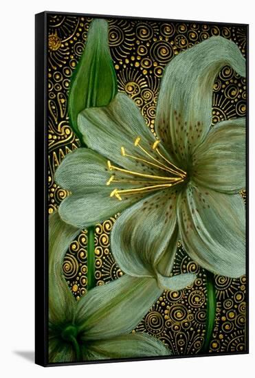 White Tiger Lilies-Cherie Roe Dirksen-Framed Stretched Canvas