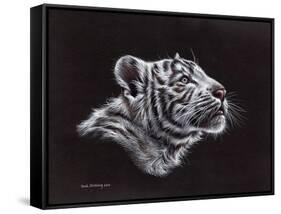 White Tiger Pastel-Sarah Stribbling-Framed Stretched Canvas