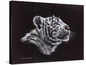 White Tiger Pastel-Sarah Stribbling-Stretched Canvas