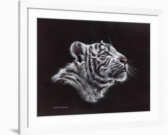 White Tiger Pastel-Sarah Stribbling-Framed Art Print