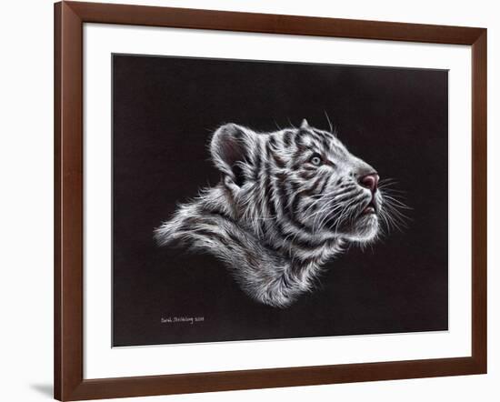 White Tiger Pastel-Sarah Stribbling-Framed Art Print