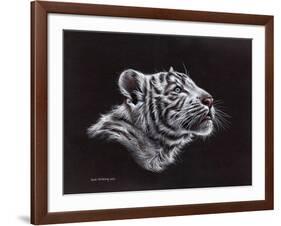 White Tiger Pastel-Sarah Stribbling-Framed Art Print