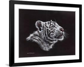 White Tiger Pastel-Sarah Stribbling-Framed Art Print