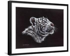 White Tiger Pastel-Sarah Stribbling-Framed Art Print