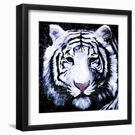 White Tiger-null-Framed Art Print