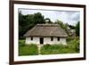 White Traditional Ukrainian Rural Wooden House with Hay Roof ,Luga Village,Podillya,Europe-kaetana-Framed Photographic Print