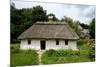 White Traditional Ukrainian Rural Wooden House with Hay Roof ,Luga Village,Podillya,Europe-kaetana-Mounted Photographic Print