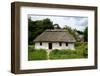 White Traditional Ukrainian Rural Wooden House with Hay Roof ,Luga Village,Podillya,Europe-kaetana-Framed Photographic Print