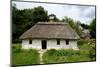 White Traditional Ukrainian Rural Wooden House with Hay Roof ,Luga Village,Podillya,Europe-kaetana-Mounted Photographic Print