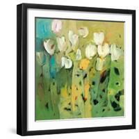 White tulips II-Jennifer Harwood-Framed Art Print