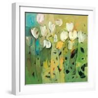 White tulips II-Jennifer Harwood-Framed Art Print