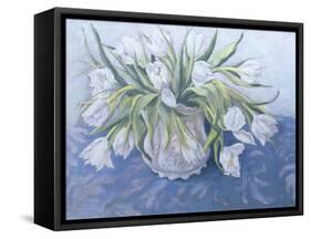 White Tulips-Cristiana Angelini-Framed Stretched Canvas