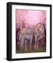 White Unicorn Mare and Foal-null-Framed Art Print