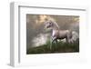 White Unicorn Stallion-null-Framed Art Print