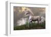 White Unicorn Stallion-null-Framed Art Print