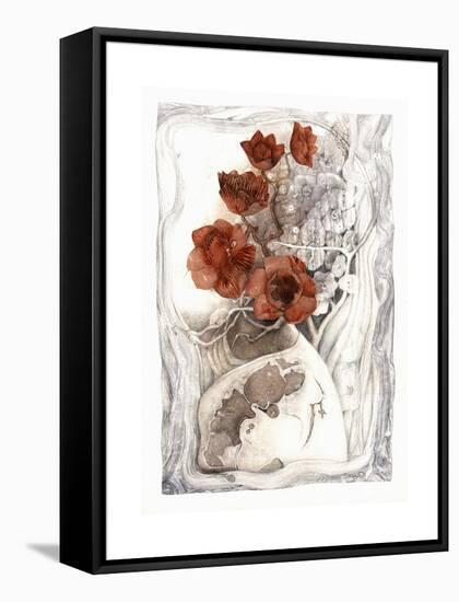 White Vase-Skarlett-Framed Stretched Canvas