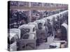 White Volkswagens Coming Down Assembly Line in Brazilian Factory-Paul Schutzer-Stretched Canvas