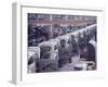 White Volkswagens Coming Down Assembly Line in Brazilian Factory-Paul Schutzer-Framed Photographic Print