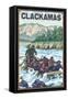 White Water Rafting, Clackamas, Oregon-Lantern Press-Framed Stretched Canvas