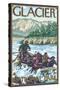 White Water Rafting, Glacier National Park, Montana-Lantern Press-Stretched Canvas