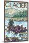 White Water Rafting, Glacier National Park, Montana-Lantern Press-Mounted Art Print