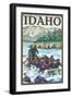 White Water Rafting, Idaho-Lantern Press-Framed Art Print